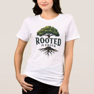 Camiseta Triblenda Basado en la fe del árbol cristiano gráfico