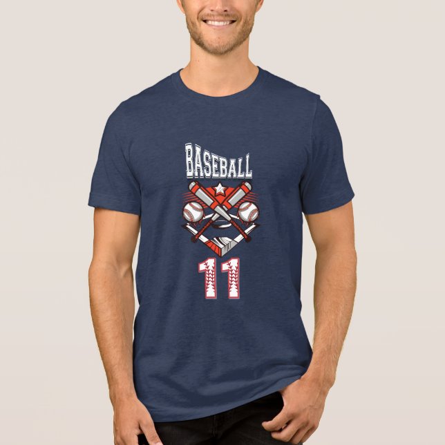 Camiseta Triblenda Baseball 11 Logo – Crossed Bats and Baseball  (Anverso)