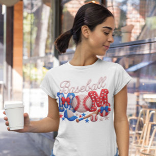 Camiseta Triblenda Baseball Mamá Estilo de Yarn Faux