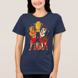 Camiseta Triblenda Basketball Champions Dog Family Trophy Celebration
