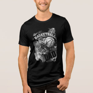 Camiseta Triblenda Básquetbol papá, baloncesto negro grunge
