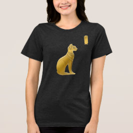 Camiseta Triblenda Bastet dorado - Diosa gata egipcia