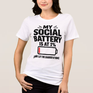 Camiseta Triblenda Batería Social Al 1% Introvertido Divertido