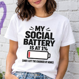 Camiseta Triblenda Batería Social Al 1% Introvertido Divertido