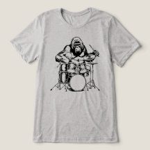 Baterista Gorila Poderoso Tocando Kit de Batería C