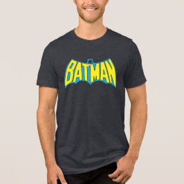 Camiseta Triblenda Batman | Logotipo azul amarillo vintage