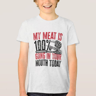 Camiseta Triblenda Bbq Barbeque - Mi Carne Va 100% En La Boca