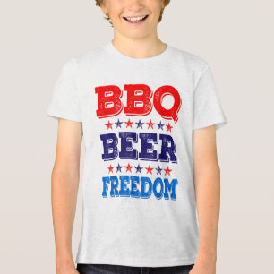 Camiseta Triblenda Bbq Beer Freedom Estados Unidos Fiesta 4 De Julio 