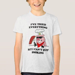 Camiseta Triblenda Bbq Grill Master Cant Dejar De Fumar Carne Camiset