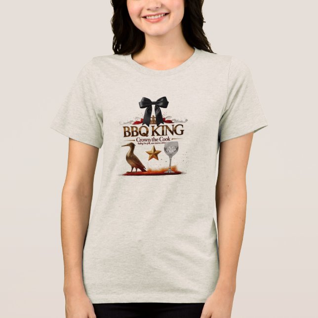 Camiseta Triblenda BBQ King - Elegante estilo Grill para elegante bar (Anverso)