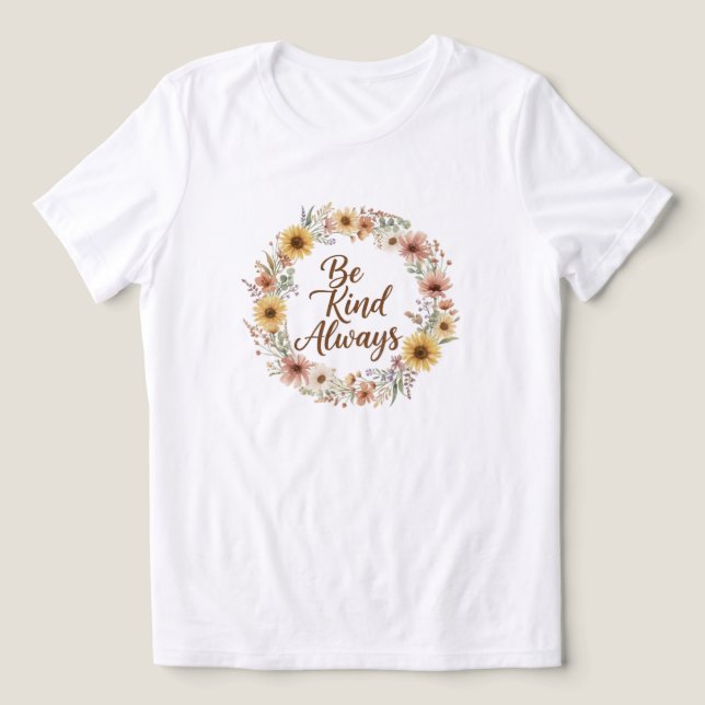 Camiseta Triblenda Be Kind Always Boho Floral Women’s T-Shirt (Diseño delantero )