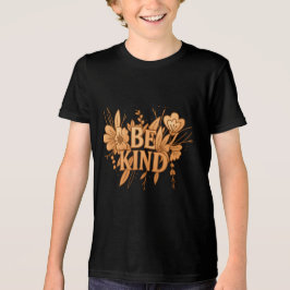 Camiseta Triblenda Be Kind | Gold Floral Youth Tri-Blend T-Shirt