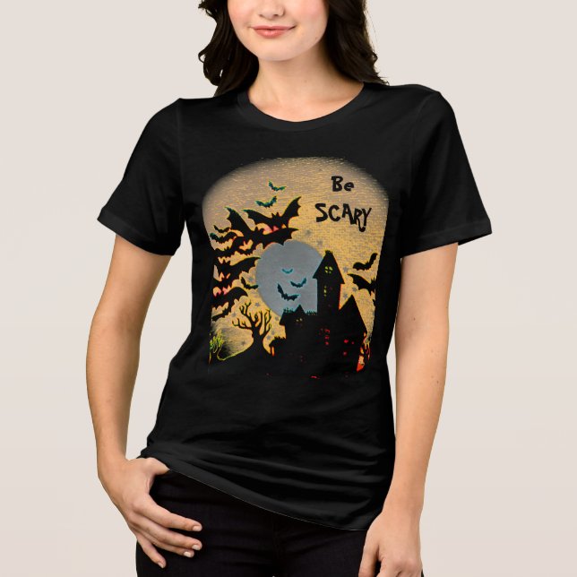 Camiseta Triblenda Be Scary Haunted House T-Shirt (Anverso)