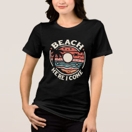 Camiseta Triblenda Beach Here I Come Retro Sunset