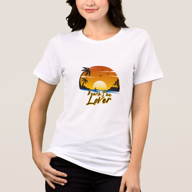 Camiseta Triblenda Beach Sunset Vibes | Camiseta tropical de verano (Anverso)