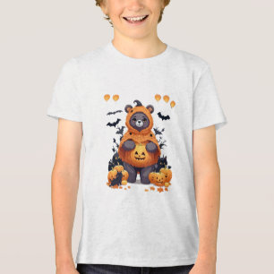 Camiseta Triblenda Bear Halloween Cute Adorable Gracioso Personalizad