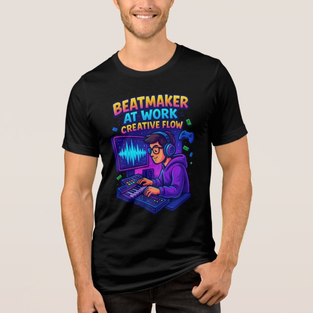 Camiseta Triblenda “Beatmaker at Work – Creative Flow T-Shirt” (Anverso)