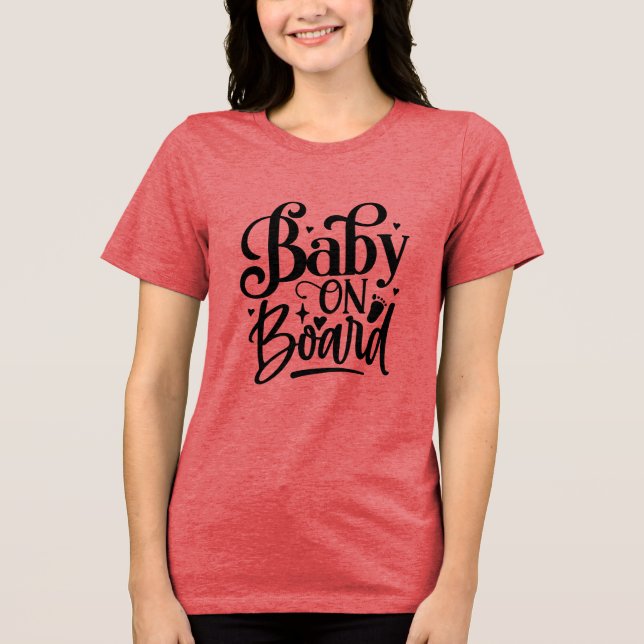 Camiseta Triblenda Bebé a bordo de la madre esperada (Anverso)