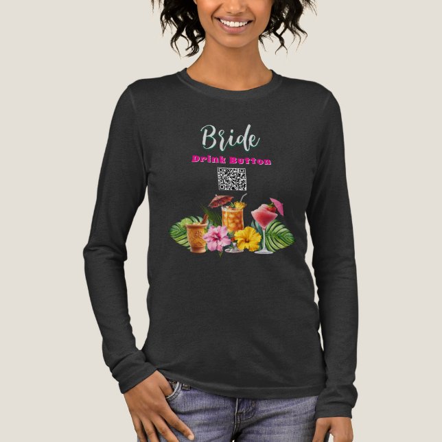 Camiseta Triblenda Bebe Button Bridal Tee Bachelorette Party (Anverso)