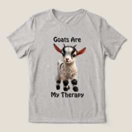 Camiseta Triblenda Bebé de cabra con un pieles esponjoso y una expres