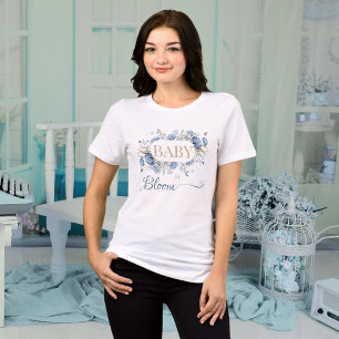 Camiseta Triblenda Bebé en flor, flor silvestre azul, botánico, futur