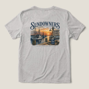 Camiseta Triblenda Bebedores al atardecer en el muelle