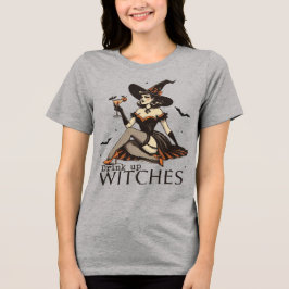 Camiseta Triblenda Bebida de Halloween con brujas retro