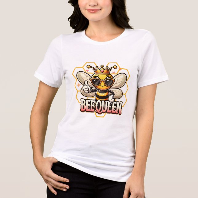 Camiseta Triblenda Bee Queen | Arte de abejas honestales lindo y eleg (Anverso)
