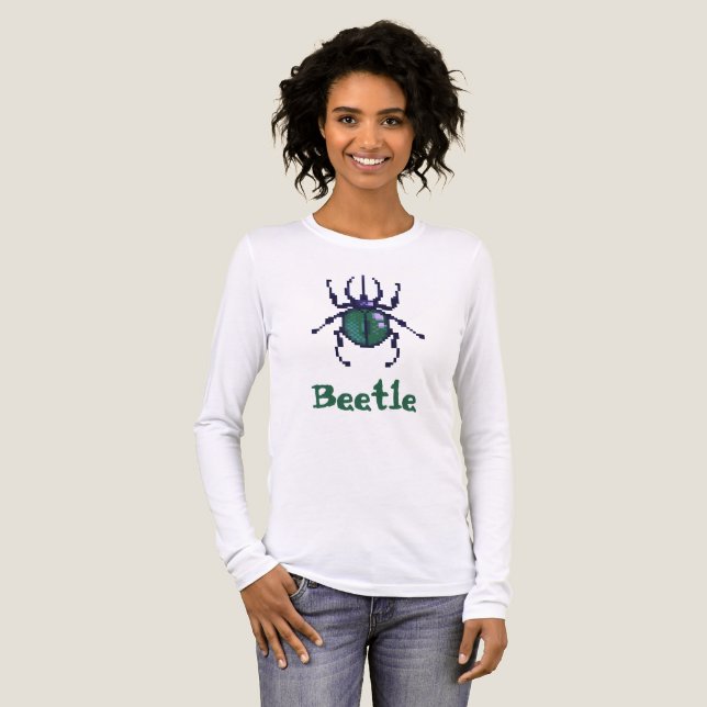 Camiseta Triblenda Beetle green pixel art (Anverso Completo)