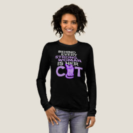 Camiseta Triblenda Behind Every Strong Woman Is Her Cat Funny Quote