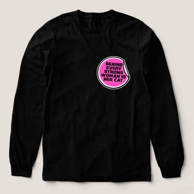 Camiseta Triblenda Behind Every Strong Woman Is Her Cat Funny Quotev (Diseño traserp)