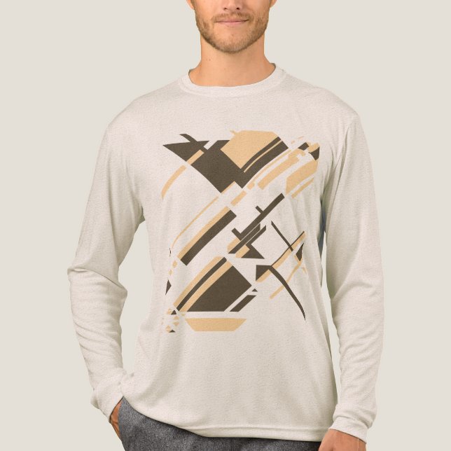 Camiseta Triblenda Beige Taupe Arte abstracto de inspiración contempo (Anverso)