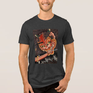 Camiseta Triblenda Bella Artes Yokai Oni King japonés vintage
