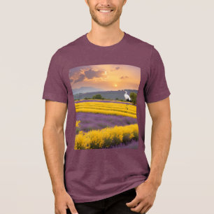 Camiseta Triblenda Bella+Canvas Tri-Blend T-Shirt - Grúa Noble Blanca