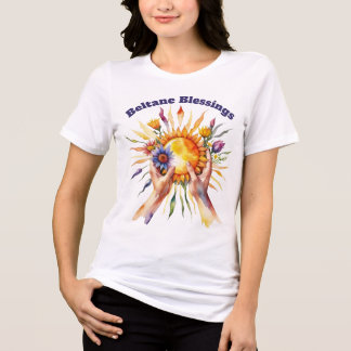 Camiseta Triblenda Beltane Summer Floral Sun Sabbat Blessings
