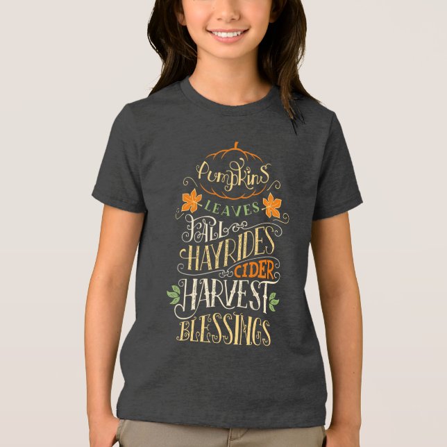 Camiseta Triblenda Bendiciones de otoño y cosecha (Anverso)