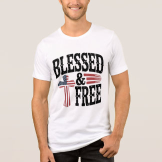 Camiseta Triblenda Bendito y libre | Cruz de la Bandera Patriótica Es