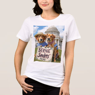 Camiseta Triblenda Bernie Sanders Rocks perro amarillo Tri-Blend Shir