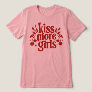 Camiseta Triblenda Besa a Más Chicas Tipografía Cereza Retro