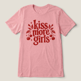 Camiseta Triblenda Besa a Más Chicas Tipografía Cereza Retro