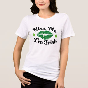 Camiseta Triblenda Bésame soy irlandés   San Patricio