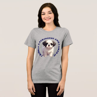 Camiseta Triblenda Besé a un cachorro de Pekín