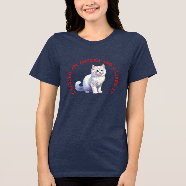Camiseta Triblenda Besé un gato de Angora (Anverso)