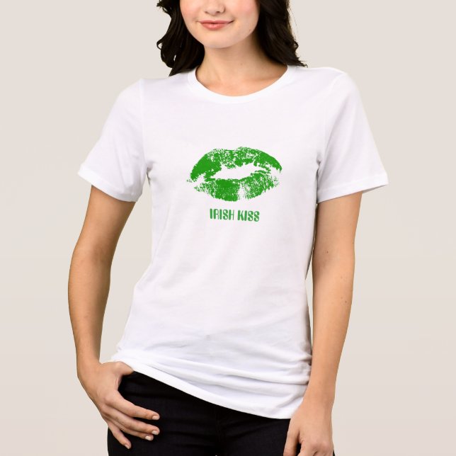 Camiseta Triblenda Beso irlandés de los labios verdes (Anverso)