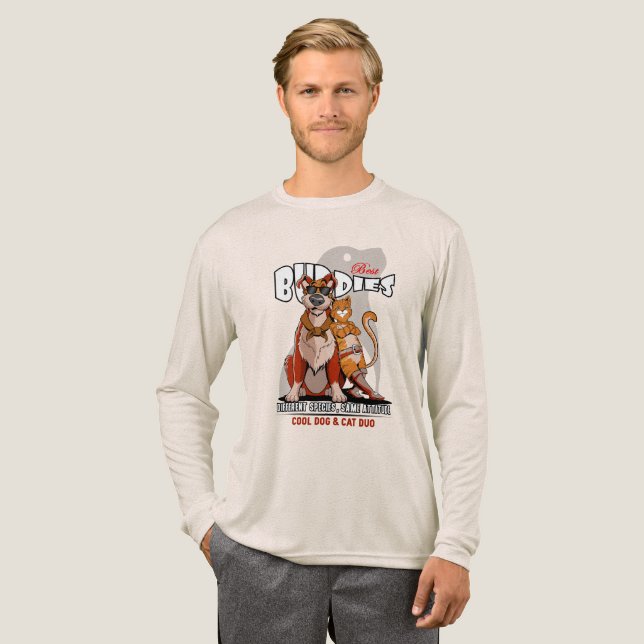 Camiseta Triblenda Best Buddy (Light mode) | Men's Long Sleeve (Anverso Completo)