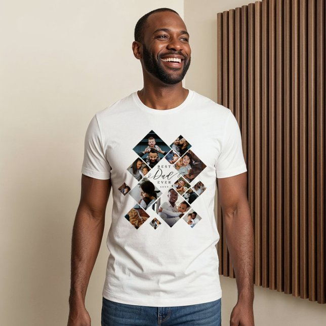 Camiseta Triblenda Best Dad Ever Modern Photo Collage Personalized (Best Dad Ever Modern Photo Collage Personalized Tri-Blend Shirt)