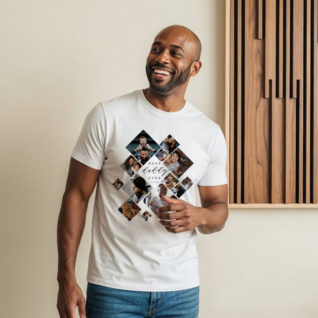 Camiseta Triblenda Best Daddy Ever Modern Photo Collage Personalized (Best Daddy Ever Modern Photo Collage Personalized Tri-Blend Shirt)