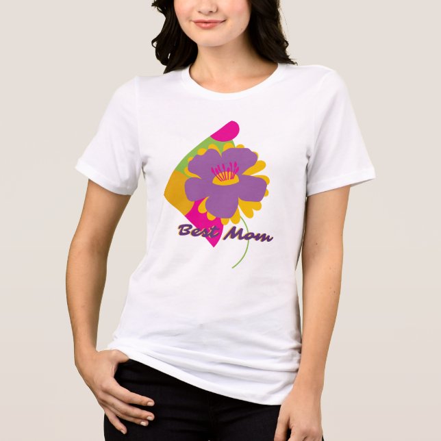 Camiseta Triblenda Best Mom Colourful Trendy Design (Anverso)