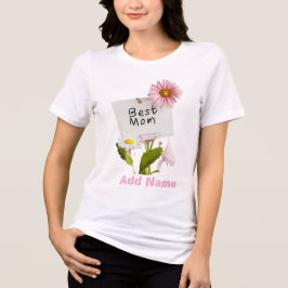 Camiseta Triblenda Best Mom Floral Pink Daisy Mother's Day Gift 