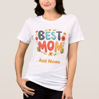 Camiseta Triblenda BEST MOM Floral watercolor | Mother's Day Gift 